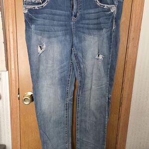 Grace Blue Distressed Boyfriend Jeans